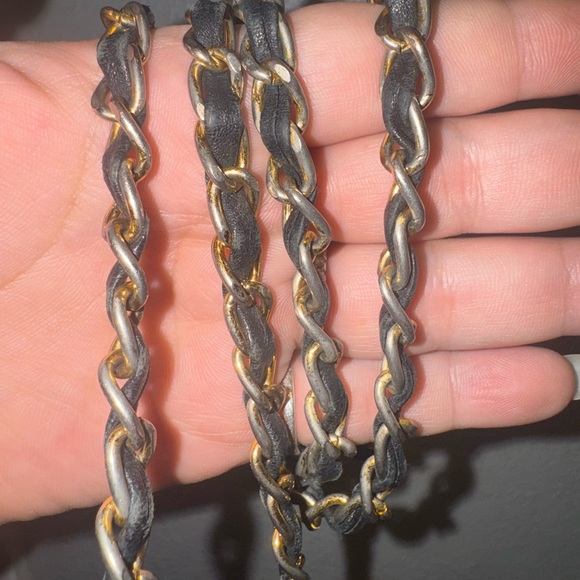 MCM Black Monogram Bucket Crossbody with Gold Chain - Picture 4 of 7